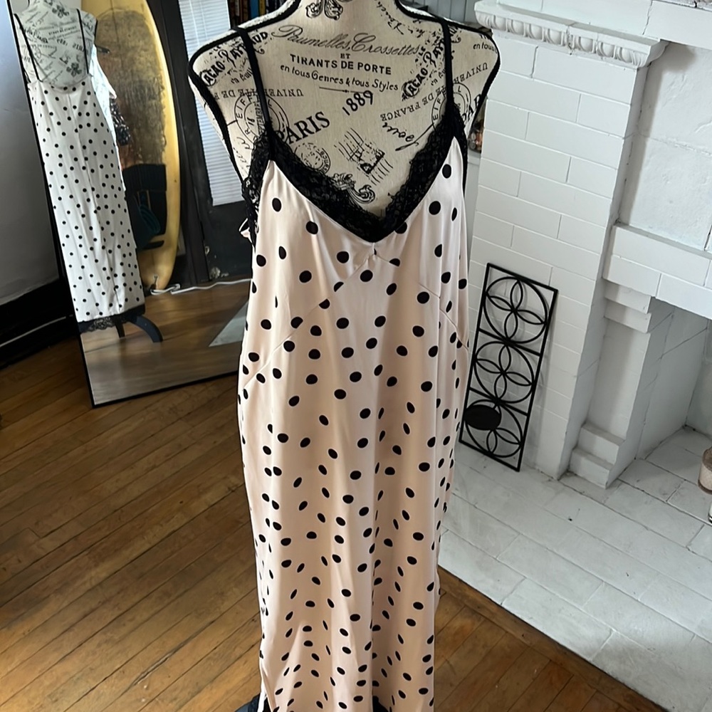 Polka dot slip dress